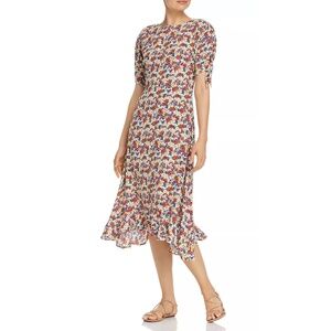 Faithfull The Brand Emilia Floral Print Midi Dress US 4